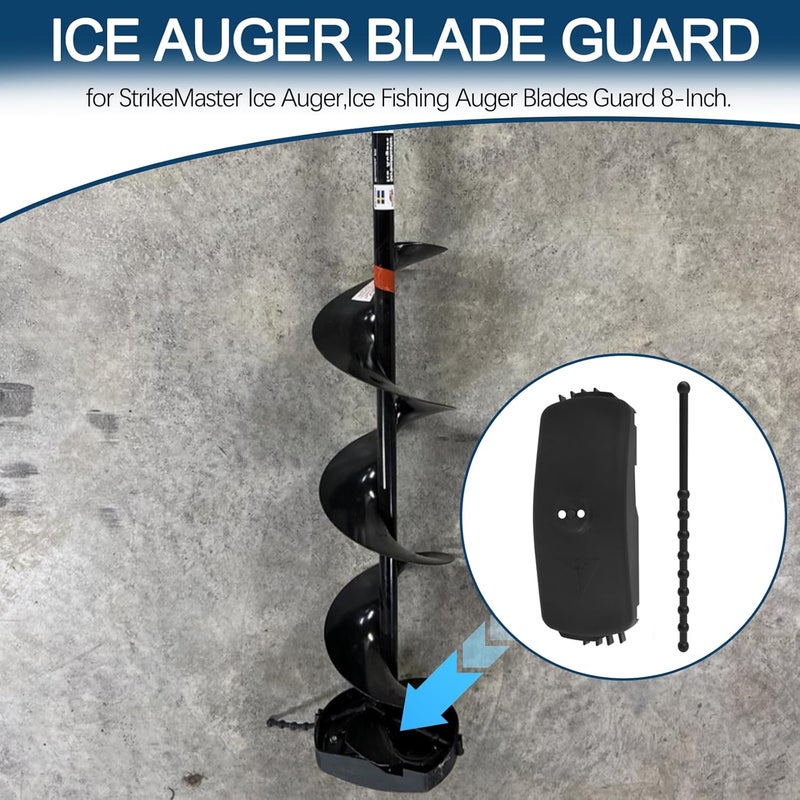 TJUNSENHARSH Ice Augers Lazer Blade Guard for StrikeMaster Ice Auger, Ice Fishing Auger Blades Guard 8-Inch, Black - Image 4